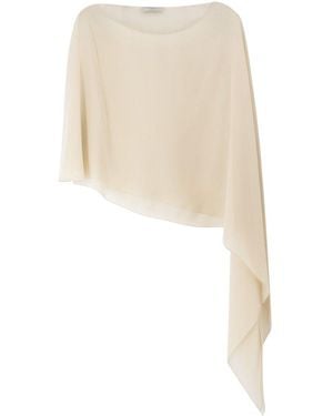 Antonelli Melone Satin Shawl - White
