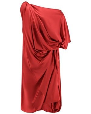 Dries Van Noten Dalant Asymmetric Satin Dress - Red