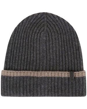 Brunello Cucinelli Embellished Ribbed-Knit Beanie - Grey