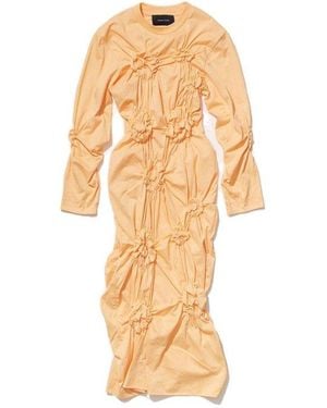 Simone Rocha Long-Sleeved Floral Detailed Dress - Metallic