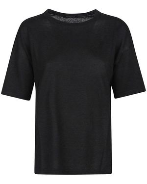Aragona Crew Neck Top - Black
