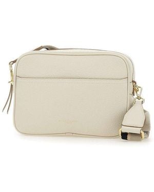 Gianni Chiarini Logo Stamp Zipped Shoulder Bag - Natural