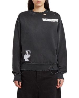 Ann Demeulemeester Distressed Crewneck Sweatshirt - Black