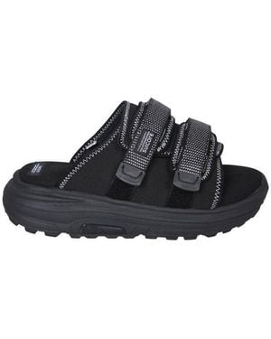 Suicoke Logo Patch Velcro Fastened Slides - Black