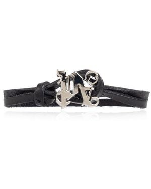 Palm Angels Leather Bracelet - Black
