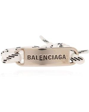 Balenciaga Plate Logo Bracelet - White