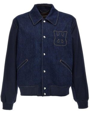 Wales Bonner Echo Denim Varsity Jacket - Blue