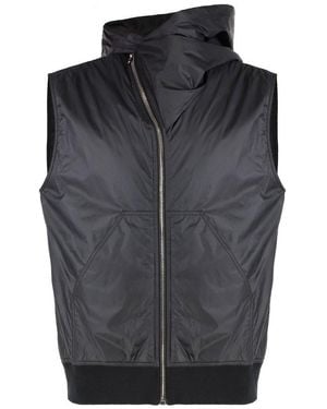 Rick Owens Zip-Up Hooded Gilet - Black