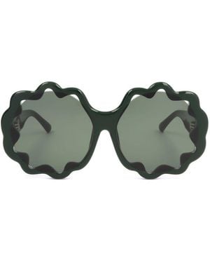 Linda Farrow X Markus Lupfer Flower Frame Sunglasses - Green