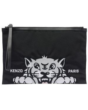 KENZO Varsity Zipped Clutch Bag - Black