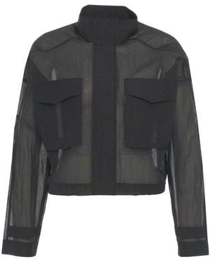 Pinko Out Of Time Organza-Effect Short Jacket - Black