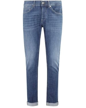 Dondup Cuffed Slim Fit Jeans - Blue