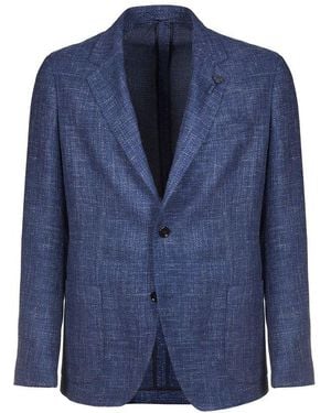 Lardini Single-Breasted Tailored Jacket - Blue