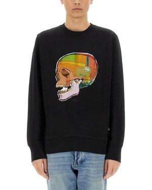 Paul Smith Graphic Peinted Crewneck Sweatshirt - Black