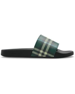 Burberry Chequered Flip-Flops - Green