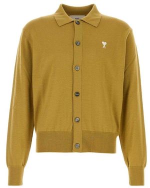 Ami Paris Wool Cardigan - Yellow