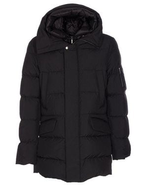 Moorer Davide-Stp Padded Hooded Drawstring Jacket - Black