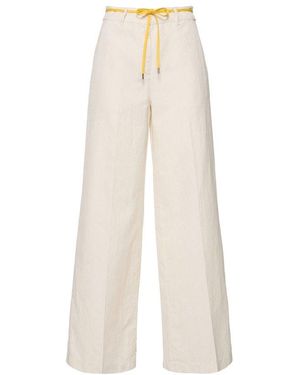パンツ ASPESI LINEN PANTS Aspesi Ventura Drawstring Linen Pants Light Beige at