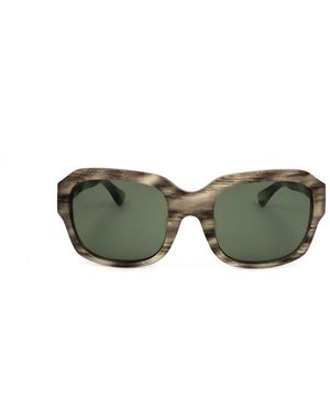 Linda Farrow X Dries Van Noten Square Frame Sunglasses - Green
