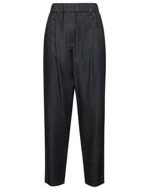 Brunello Cucinelli Elasticated Waistband Straight-Leg Jeans - Black