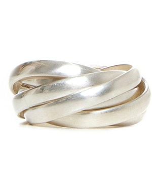 Jil Sander Woven Bands Ring - White