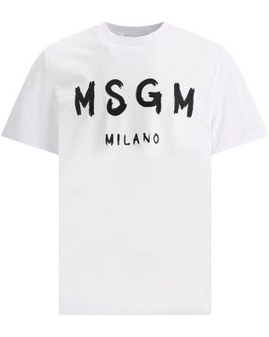 Tシャツ・カットソー Msgm Volcano T-Shirt MSGM Volcano Graphic Print Crew Neck T-Shirt in Blue for Men