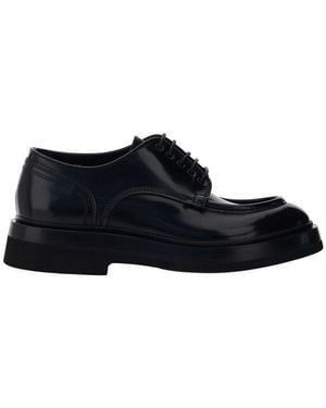 Santoni Round-Toe Lace-Uo Derby Shoes - Black