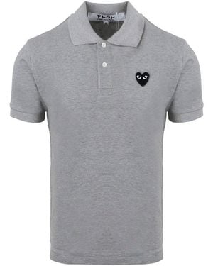 COMME DES GARÇONS PLAY Heart Patch Polo Shirt - Grey