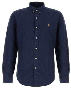 Polo Ralph Lauren Pony Embroidered Long-Sleeved Shirt - Blue