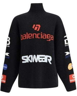 Balenciaga Turtleneck Jumper - Black