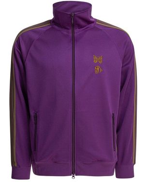 Needles Logo-Printed Zipped Sweatshirt - Purple
