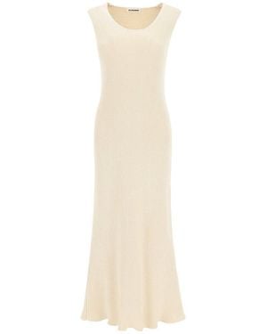 Jil Sander Scoop Neck Ribbed-Knit Dress - White