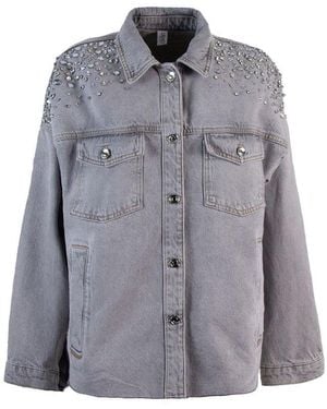 Liu Jo Embellished Denim Jacket - Grey