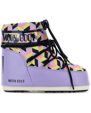 Moon Boot Icon Geometric Printed Lace-Up Boots - Multicolour