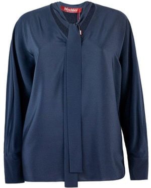 Max Mara Caco Long-Sleeved Blouse - Blue