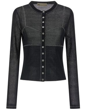 Tory Burch Mesh Cardigan - Black