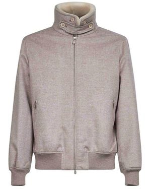 Brunello Cucinelli Zip-Up Bomber Jacket - Grey