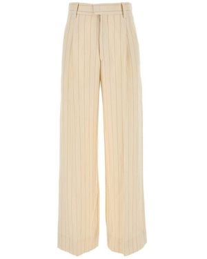 Isabel Marant Polyester Blend Straight Trousers - Natural