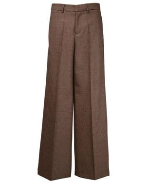 P.A.R.O.S.H. P.A.R.O..H. High Waist Wide Leg Trousers - Brown