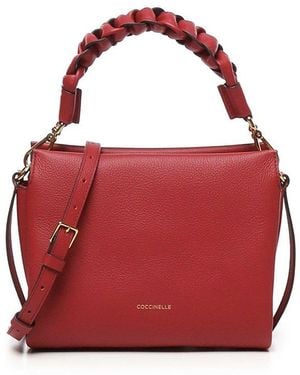 Coccinelle Boheme Zipped Small Tote Bag - Red