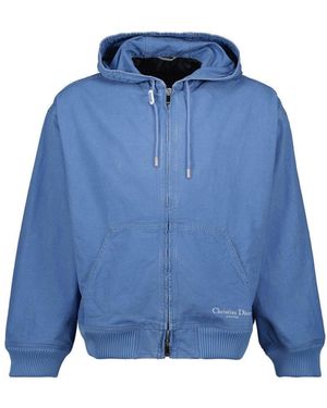 Dior Logo Embroidered Zip-Up Jacket in Green for Men | Lyst