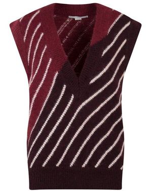 Stella McCartney Striped V-Neck Knitted Vest - Red