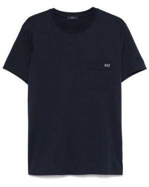 Fay Pocket Crew Neck T-Shirt - Blue