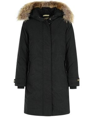 Woolrich Long Sleeved Hooded Coat - Black