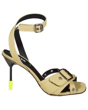 MSGM Buckle-Detailed Ankle Strap Sandals - Metallic