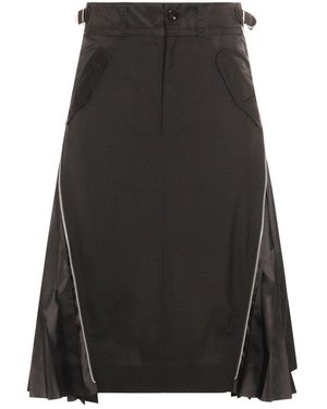 スカート Sacai Pleated High-Waist Skirt With Textured Finish Nylon Twill Skirt – La Garçonne