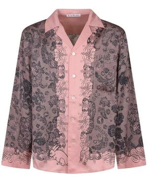 Acne Studios Floral Printed Long-Sleeved Shirt - Pink