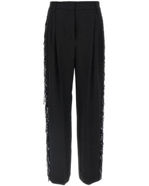 Brunello Cucinelli High-Waisted Embellished Trousers - Black