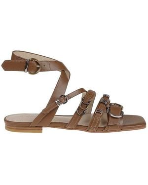 Pinko Marli 08 Woven Strap Sandals - Brown