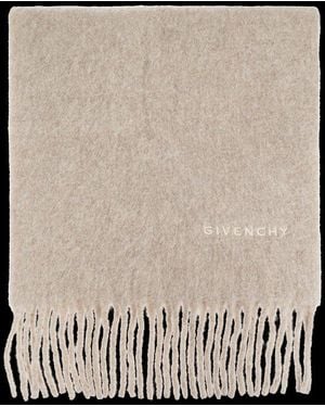 Givenchy Logo Embroidered Fringed Scarf - Black